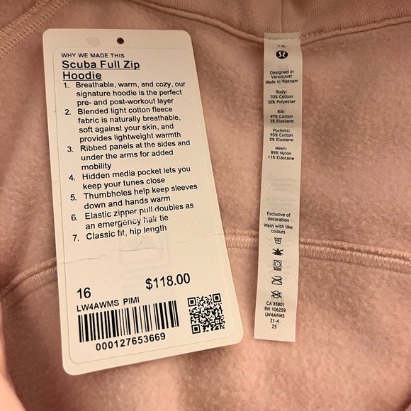 Lululemon Scuba full zip hoodie - pink - Picture 5 of 6
